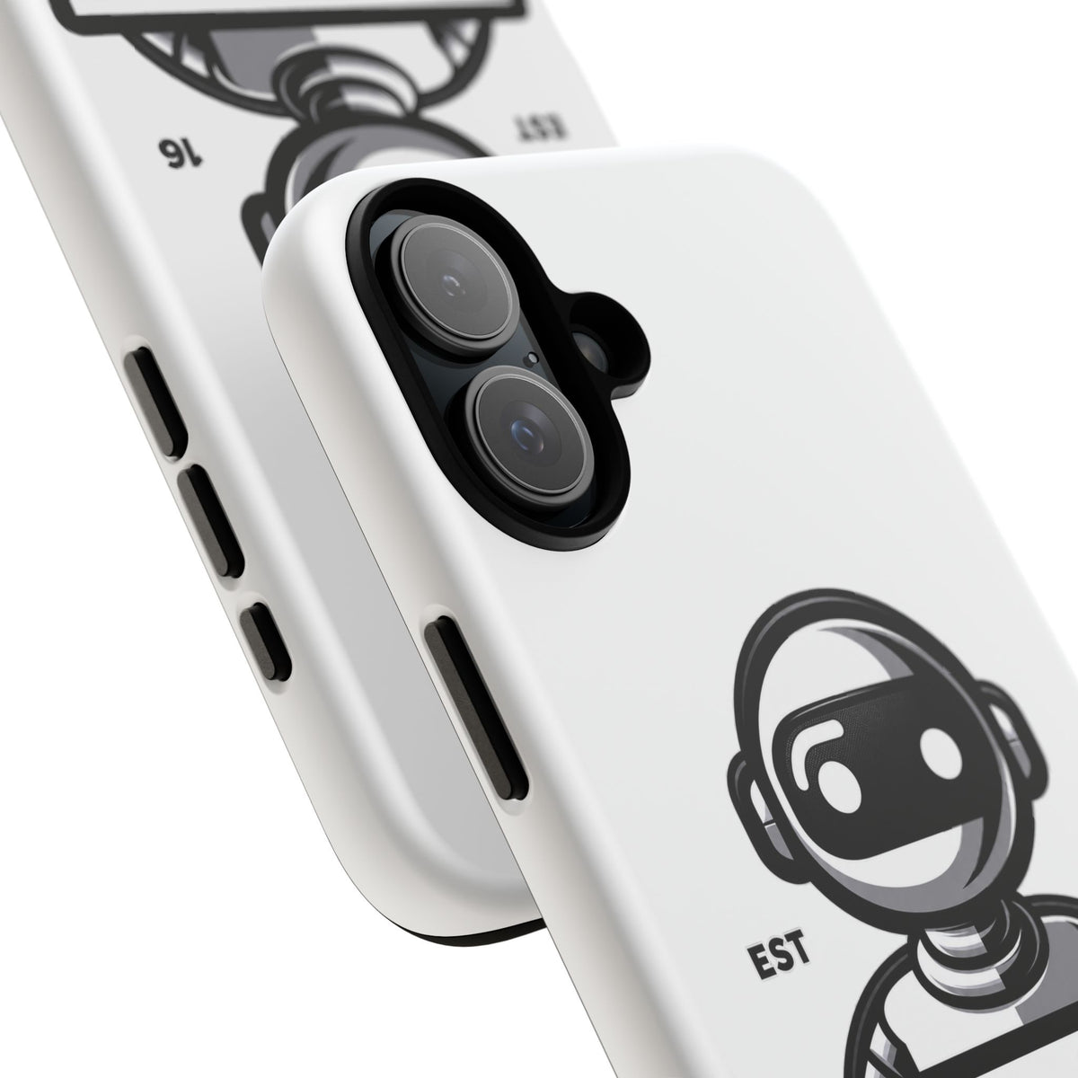 N.O.A.H™ Robot Phone Case — Retro Monochrome Tech Logo Protective Case