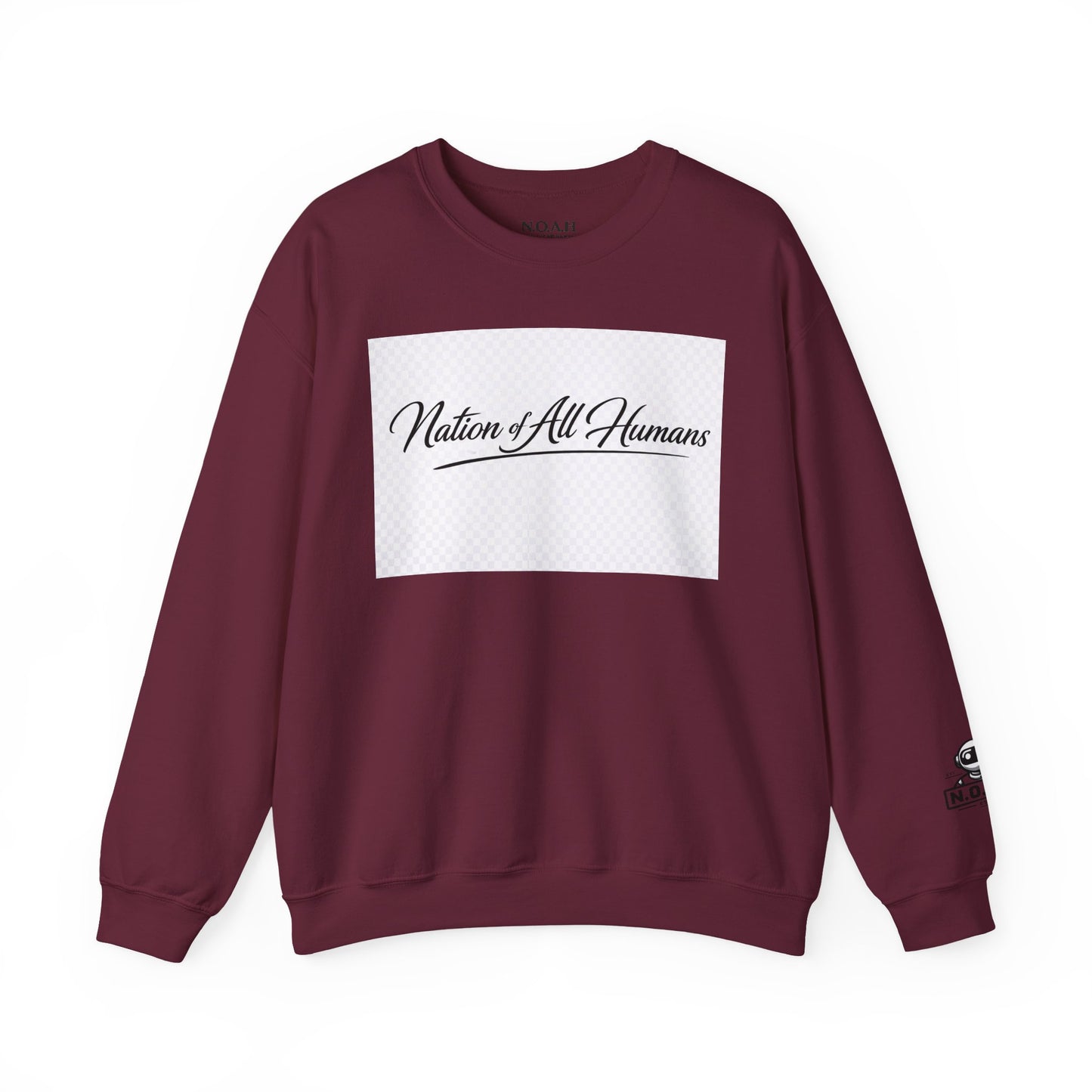 Nation of All Humans™ Crewneck Sweatshirt – N.O.A.H™ Unity Graphic Pullover