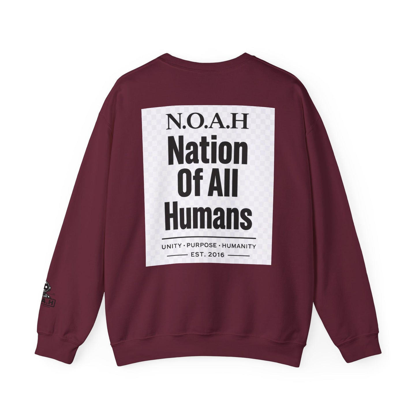 Nation of All Humans™ Crewneck Sweatshirt – N.O.A.H™ Unity Graphic Pullover