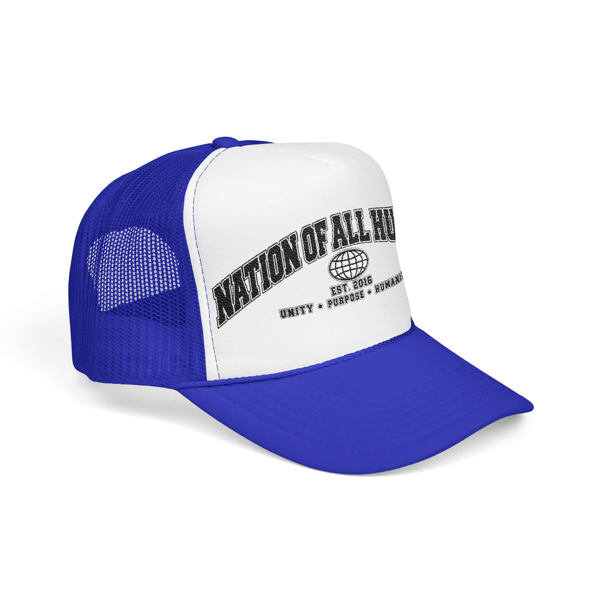 Nation of All Humans™ Foam Trucker Hat – Retro Globe Mesh Foam Cap