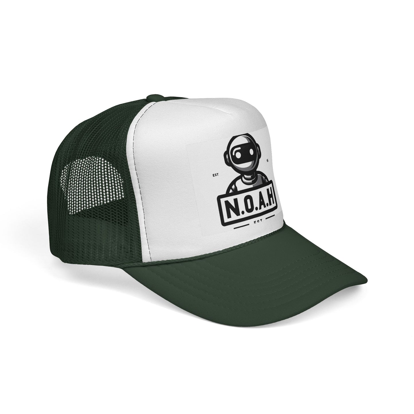 N.O.A.H™ Robot head Logo Trucker Cap — Retro Space Pilot Mesh Hat