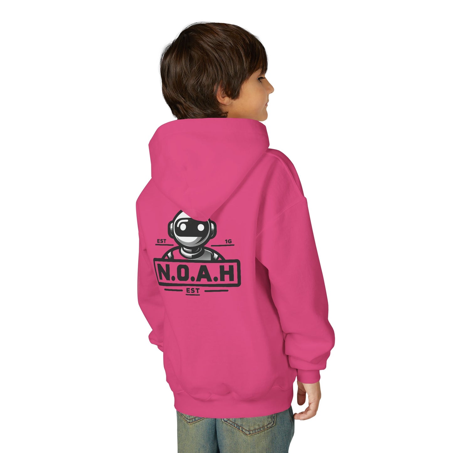 Youth Hoodie - Nation of All Humans™ (N.O.A.H™)" Graphic Astronaut Logo Hoodie