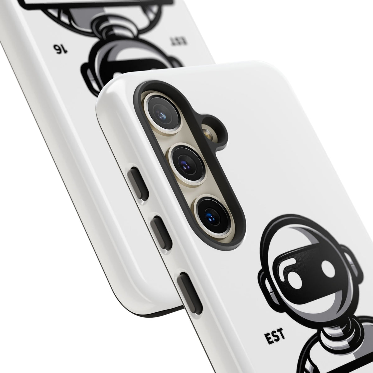 N.O.A.H™ Robot Phone Case — Retro Monochrome Tech Logo Protective Case