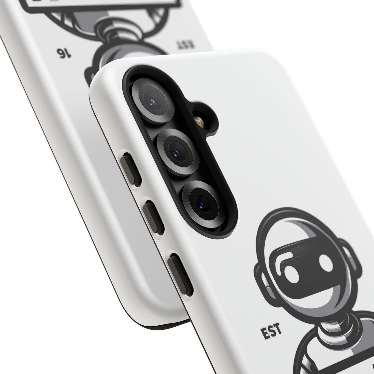 N.O.A.H™ Robot Phone Case — Retro Monochrome Tech Logo Protective Case