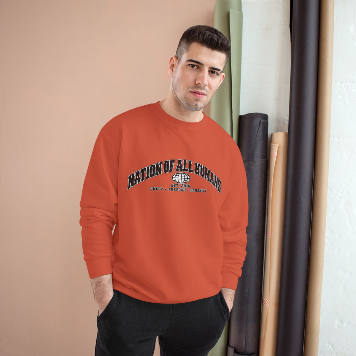 Nation of All Humans™ Champion Sweatshirt — Graphic Crewneck