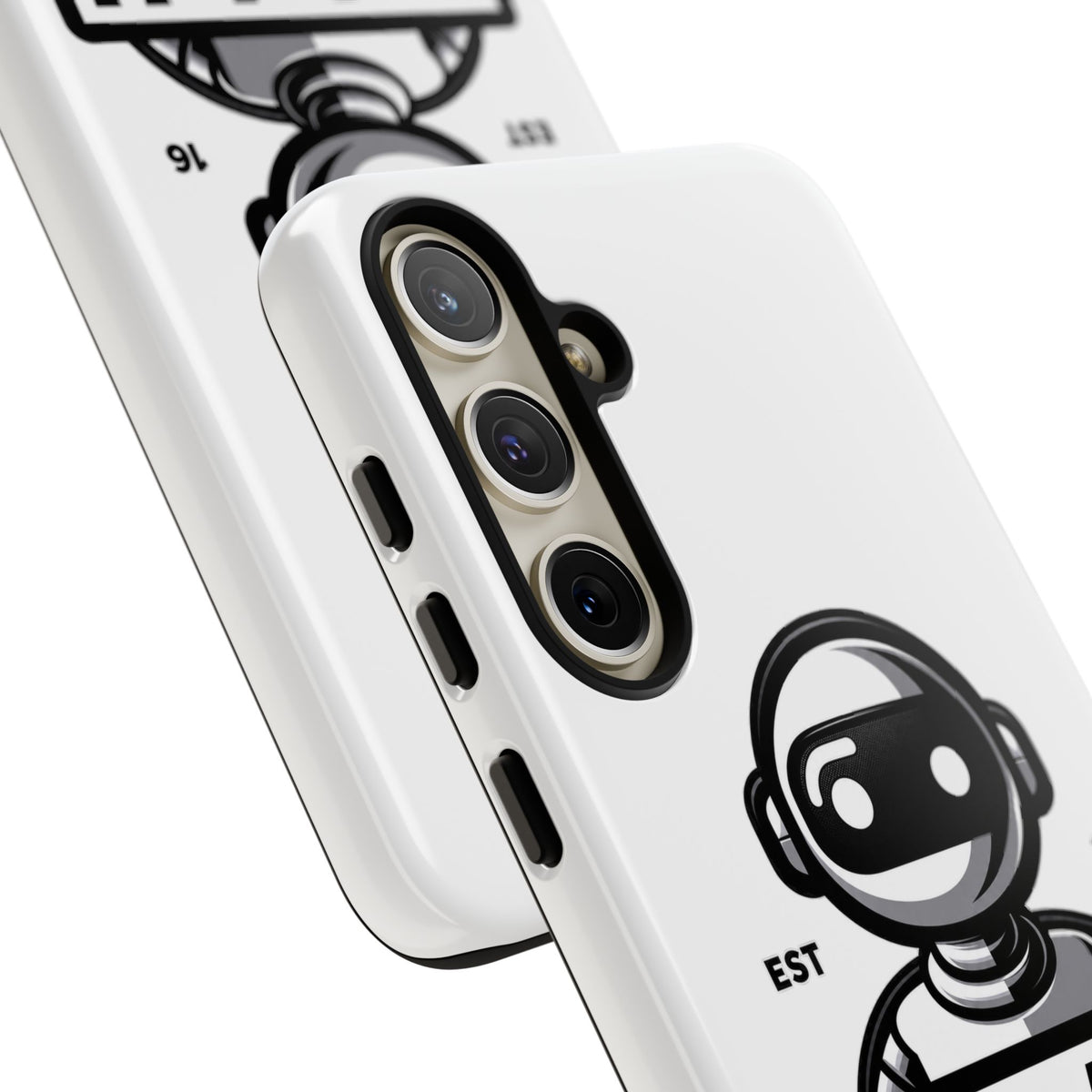 N.O.A.H™ Robot Phone Case — Retro Monochrome Tech Logo Protective Case