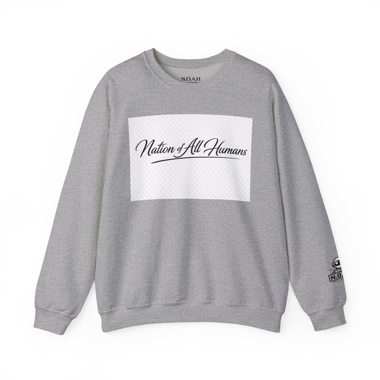 Nation of All Humans™ Crewneck Sweatshirt – N.O.A.H™ Unity Graphic Pullover