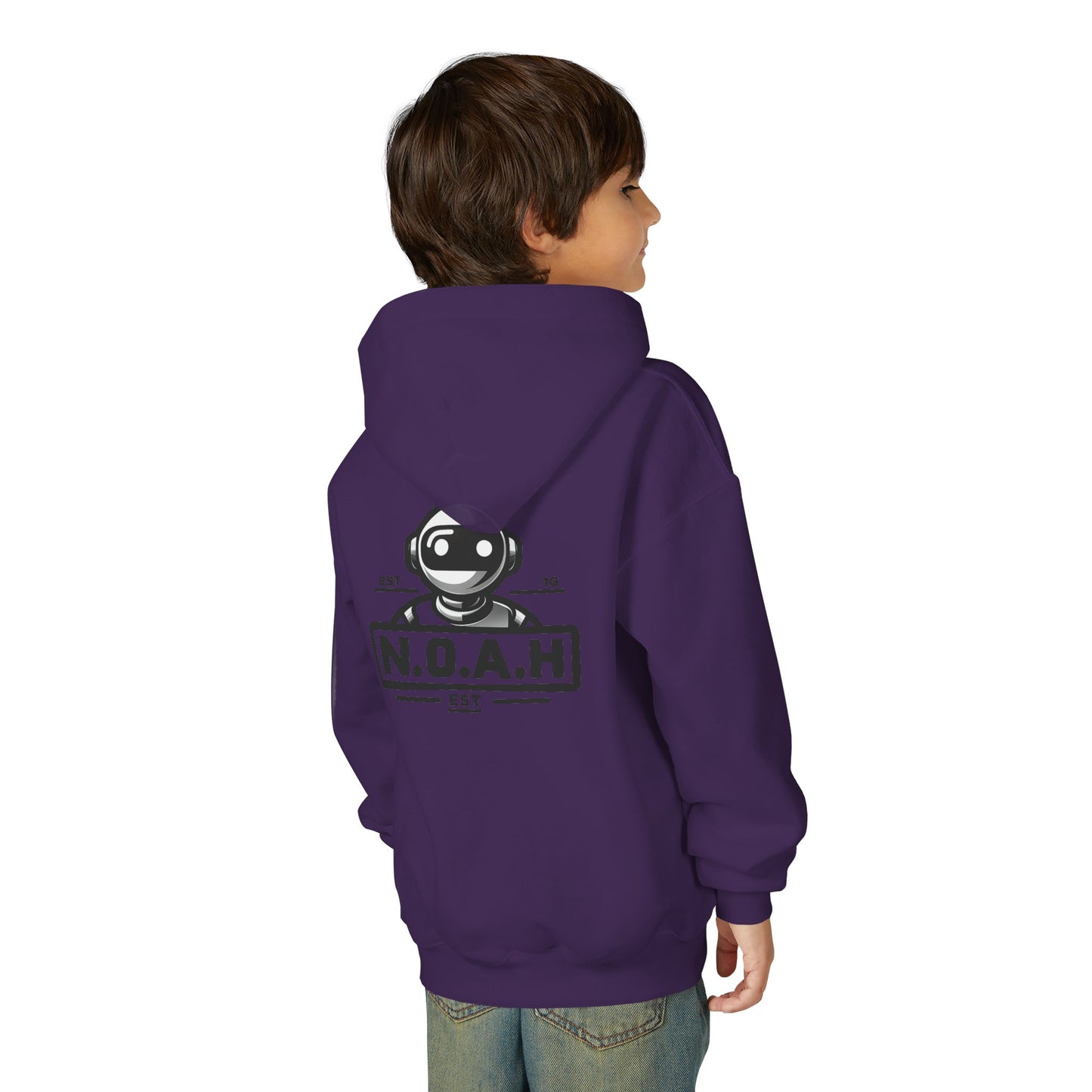 Youth Hoodie - Nation of All Humans™ (N.O.A.H™)" Graphic Astronaut Logo Hoodie