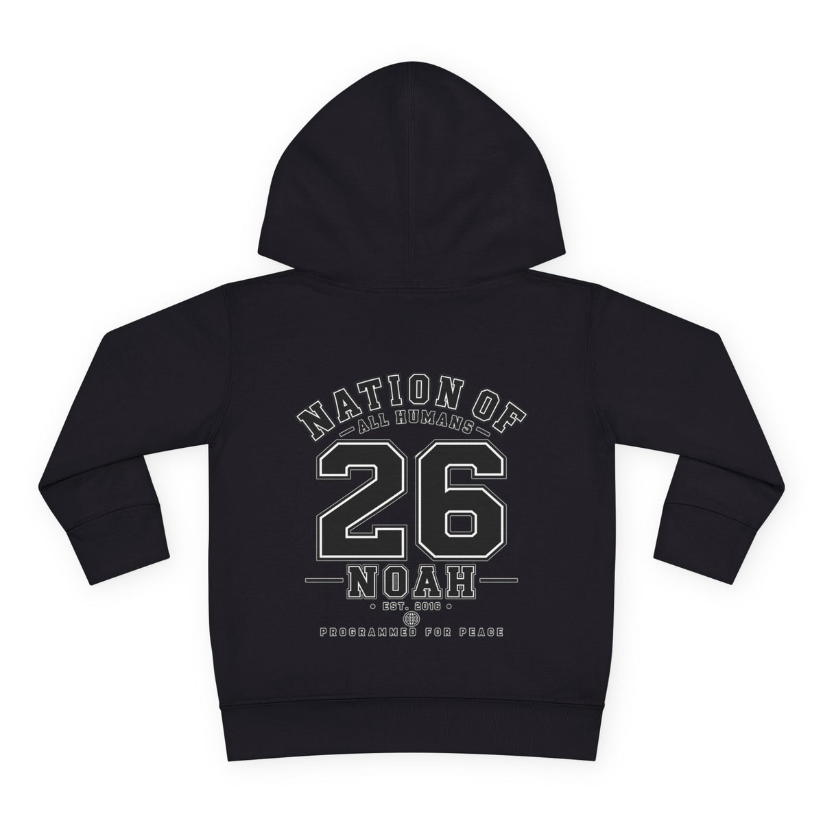 N.O.A.H™ Robot Kids Hoodie — Toddler Pullover with Logo front & Back 'Nation of All Humans' Graphic