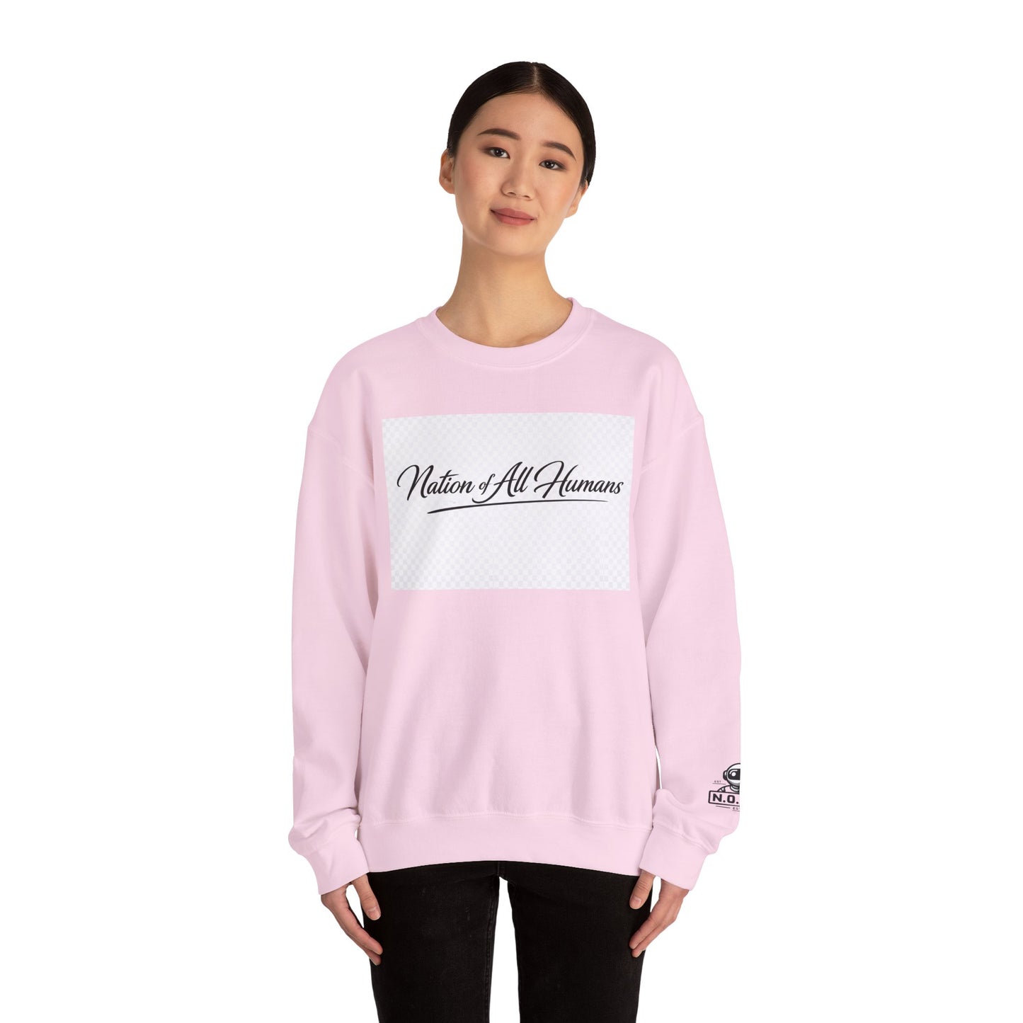 Nation of All Humans™ Crewneck Sweatshirt – N.O.A.H™ Unity Graphic Pullover