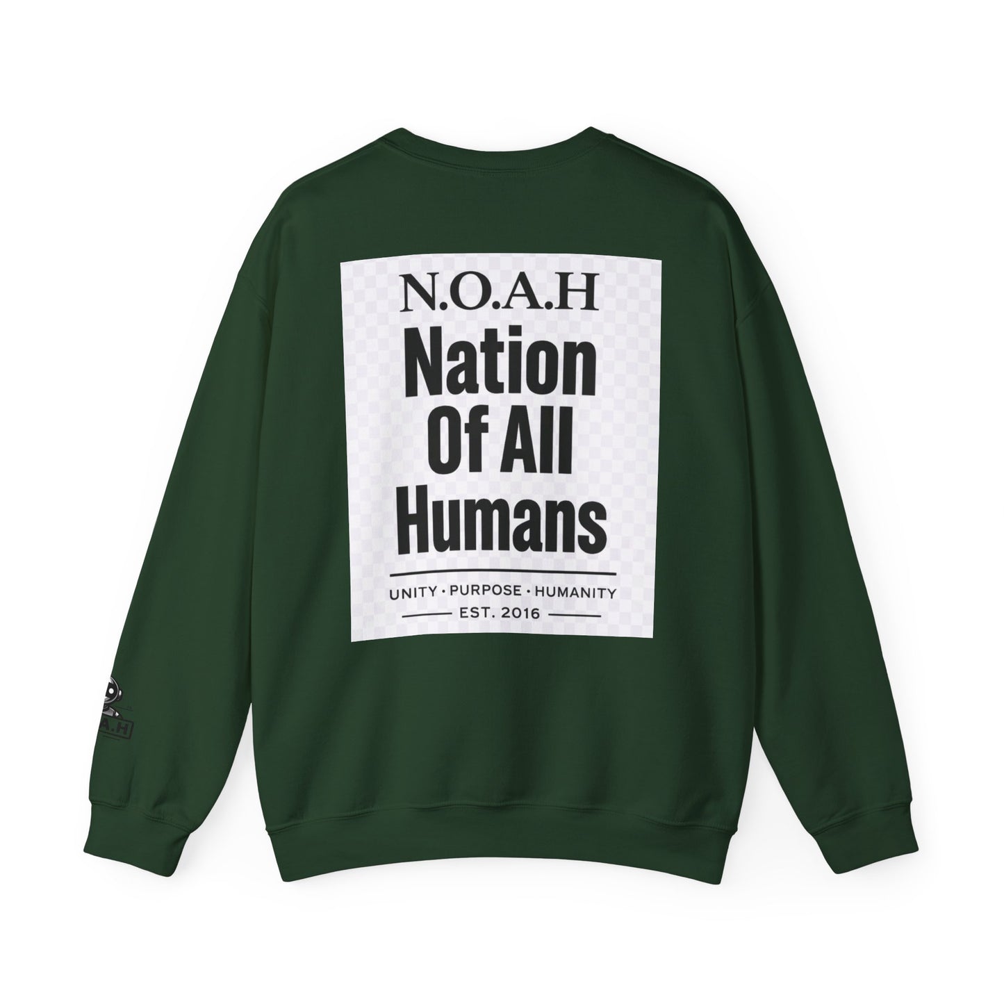 Nation of All Humans™ Crewneck Sweatshirt – N.O.A.H™ Unity Graphic Pullover