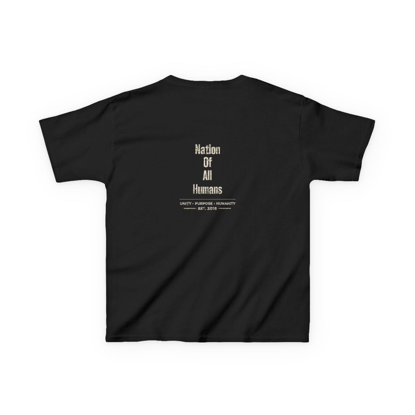 Kids N.O.A.H™ '' FIRST ''Robot Tee — "Nation Of All Humans" Back Print