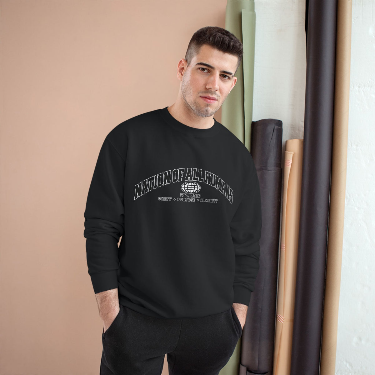 Nation of All Humans™ Champion Sweatshirt — Graphic Crewneck