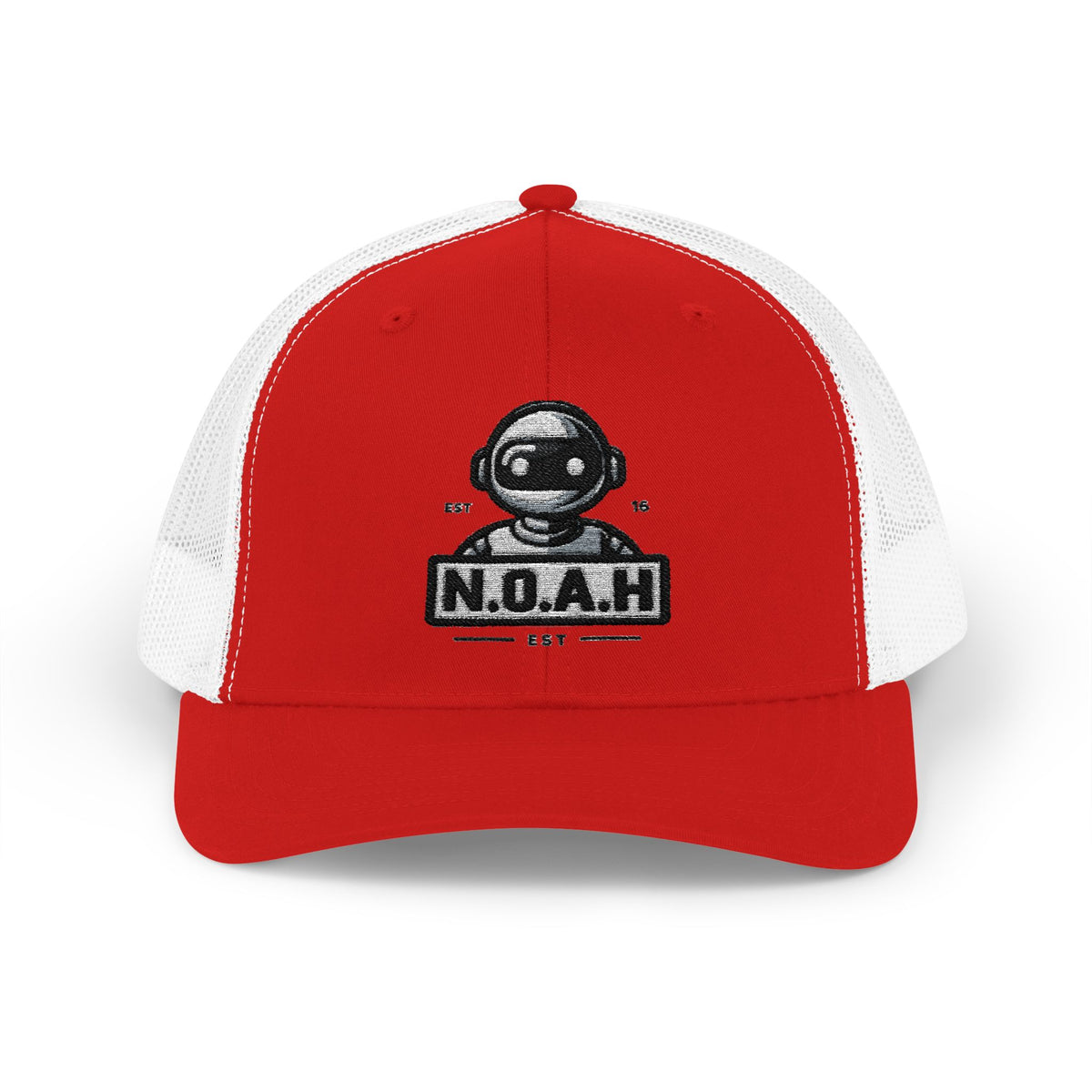 N.O.A.H™ Trucker Cap — Retro Robot 'NOAH' Embroidered Snapback
