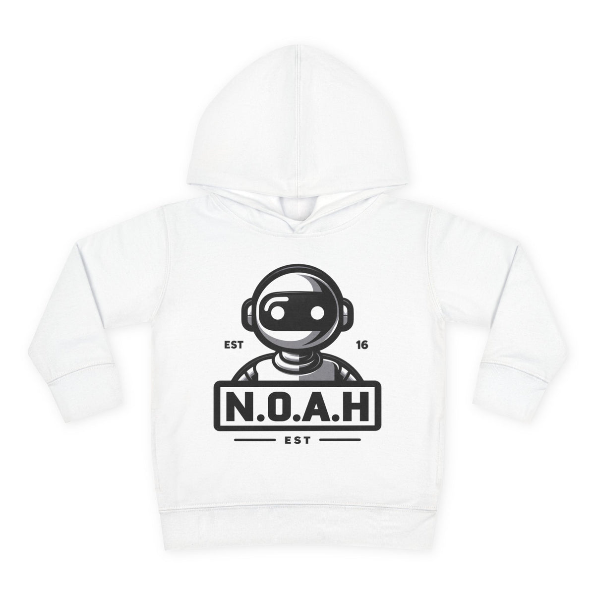 N.O.A.H™ Robot Kids Hoodie — Toddler Pullover with Logo front & Back 'Nation of All Humans' Graphic