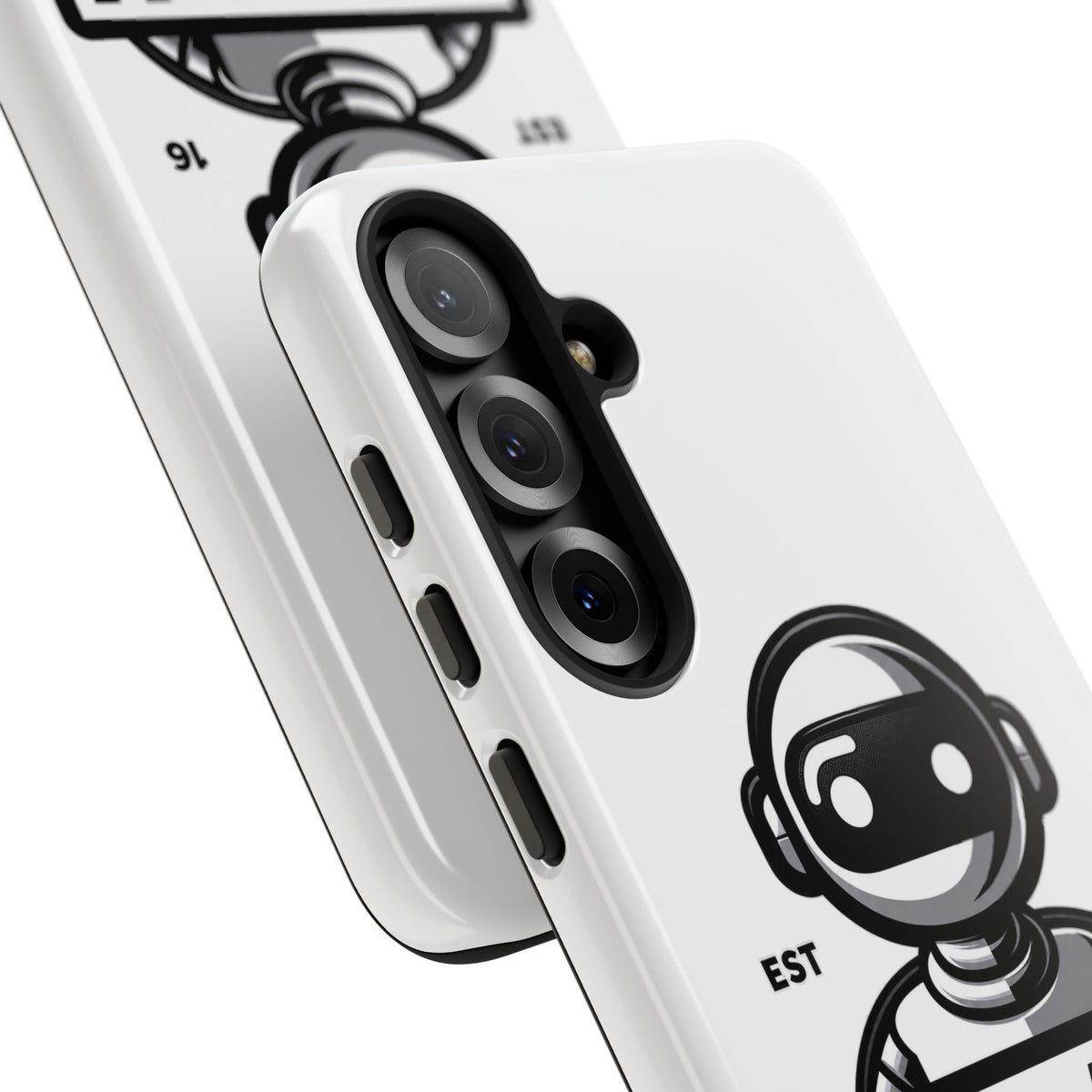 N.O.A.H™ Robot Phone Case — Retro Monochrome Tech Logo Protective Case