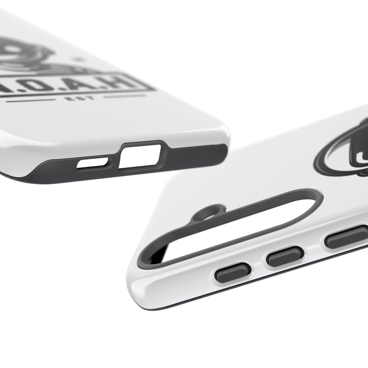 N.O.A.H™ Robot Phone Case — Retro Monochrome Tech Logo Protective Case
