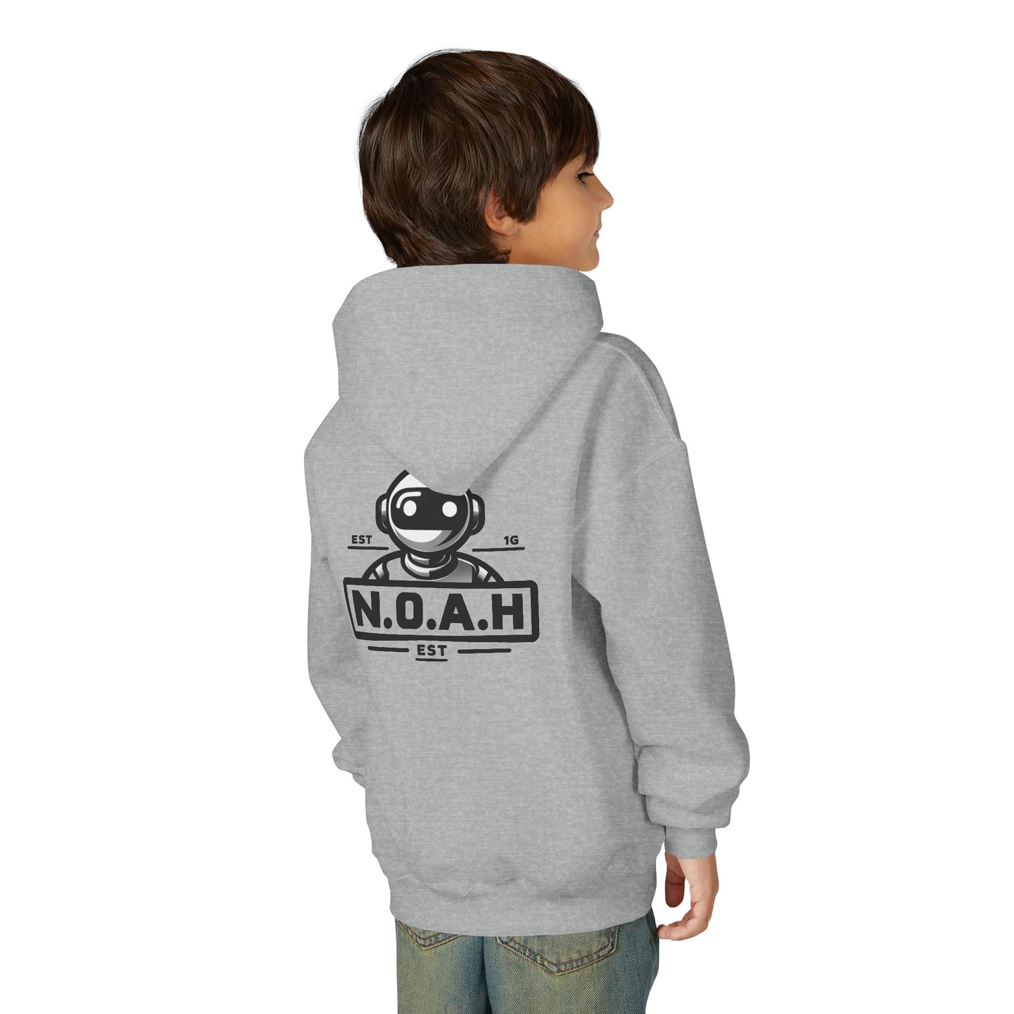 Youth Hoodie - Nation of All Humans™ (N.O.A.H™)" Graphic Astronaut Logo Hoodie
