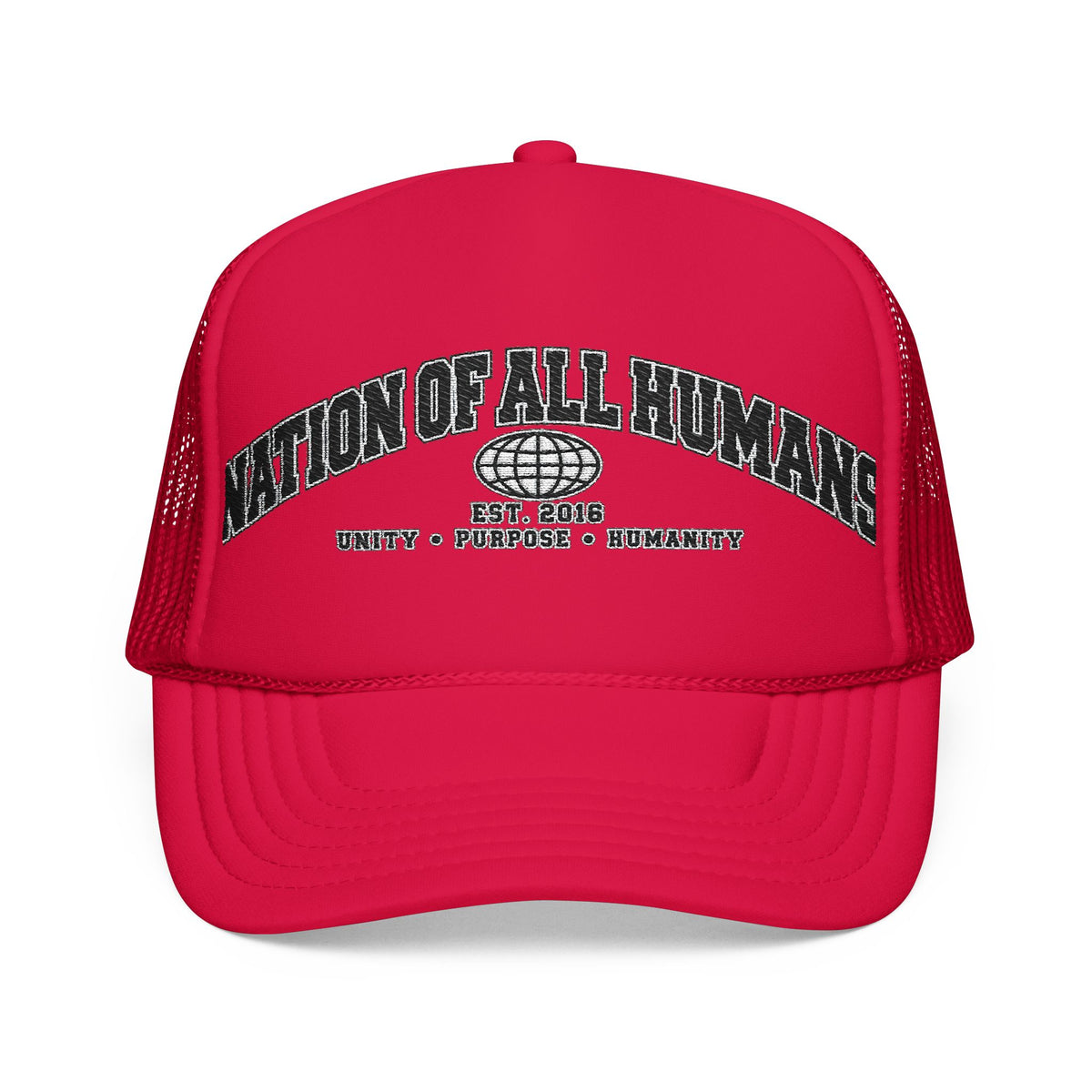 Nation of All Humans™ Foam Trucker Hat – Retro Globe Mesh Foam Cap