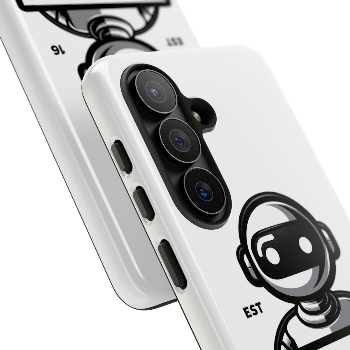 N.O.A.H™ Robot Phone Case — Retro Monochrome Tech Logo Protective Case