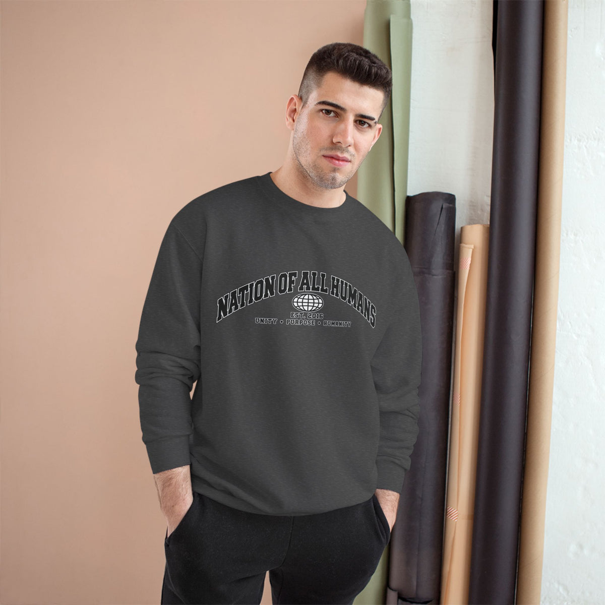 Nation of All Humans™ Champion Sweatshirt — Graphic Crewneck
