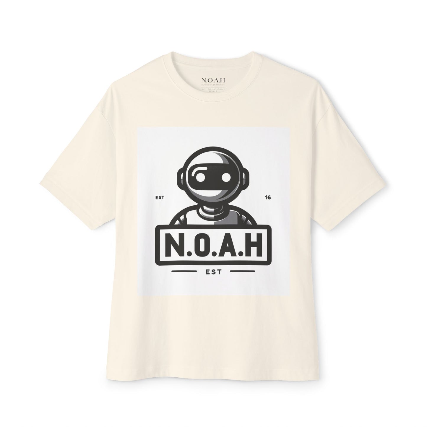 N.O.A.H™ Robot Logo Tee — Retro Space Graphic Boxy T‑Shirt