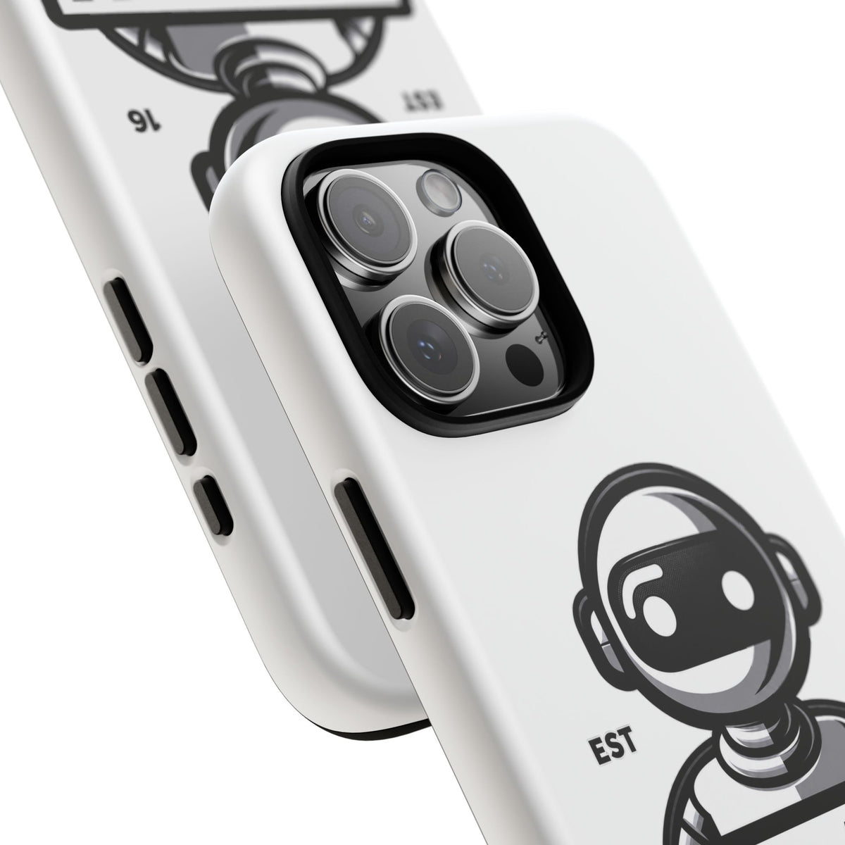 N.O.A.H™ Robot Phone Case — Retro Monochrome Tech Logo Protective Case