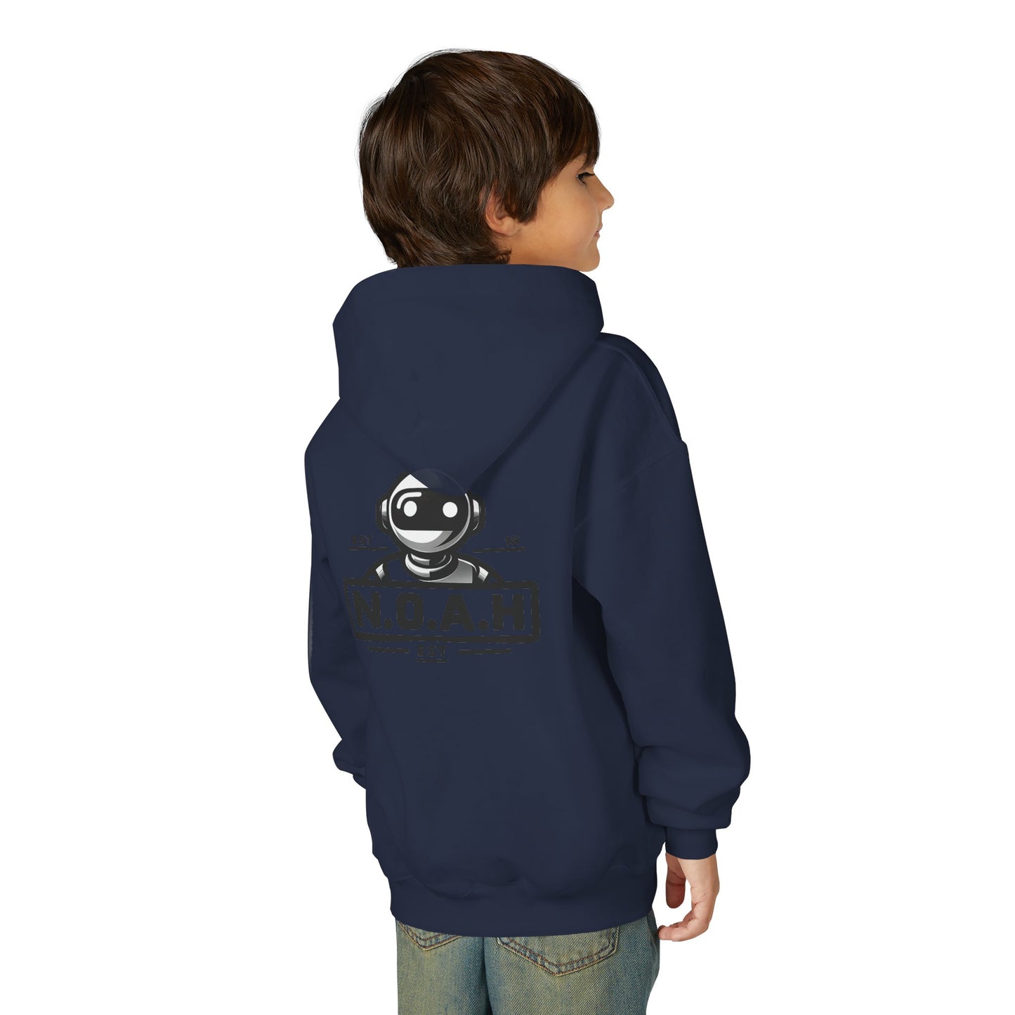 Youth Hoodie - Nation of All Humans™ (N.O.A.H™)" Graphic Astronaut Logo Hoodie