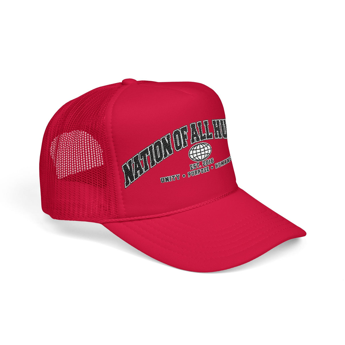 Nation of All Humans™ Foam Trucker Hat – Retro Globe Mesh Foam Cap