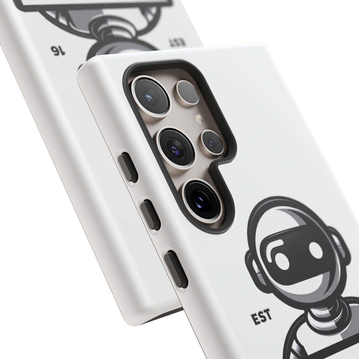 N.O.A.H™ Robot Phone Case — Retro Monochrome Tech Logo Protective Case