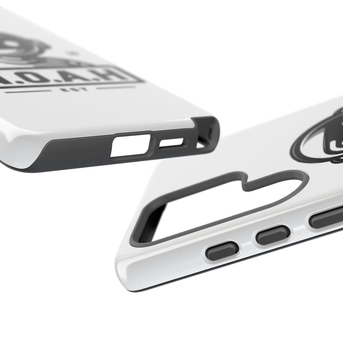 N.O.A.H™ Robot Phone Case — Retro Monochrome Tech Logo Protective Case