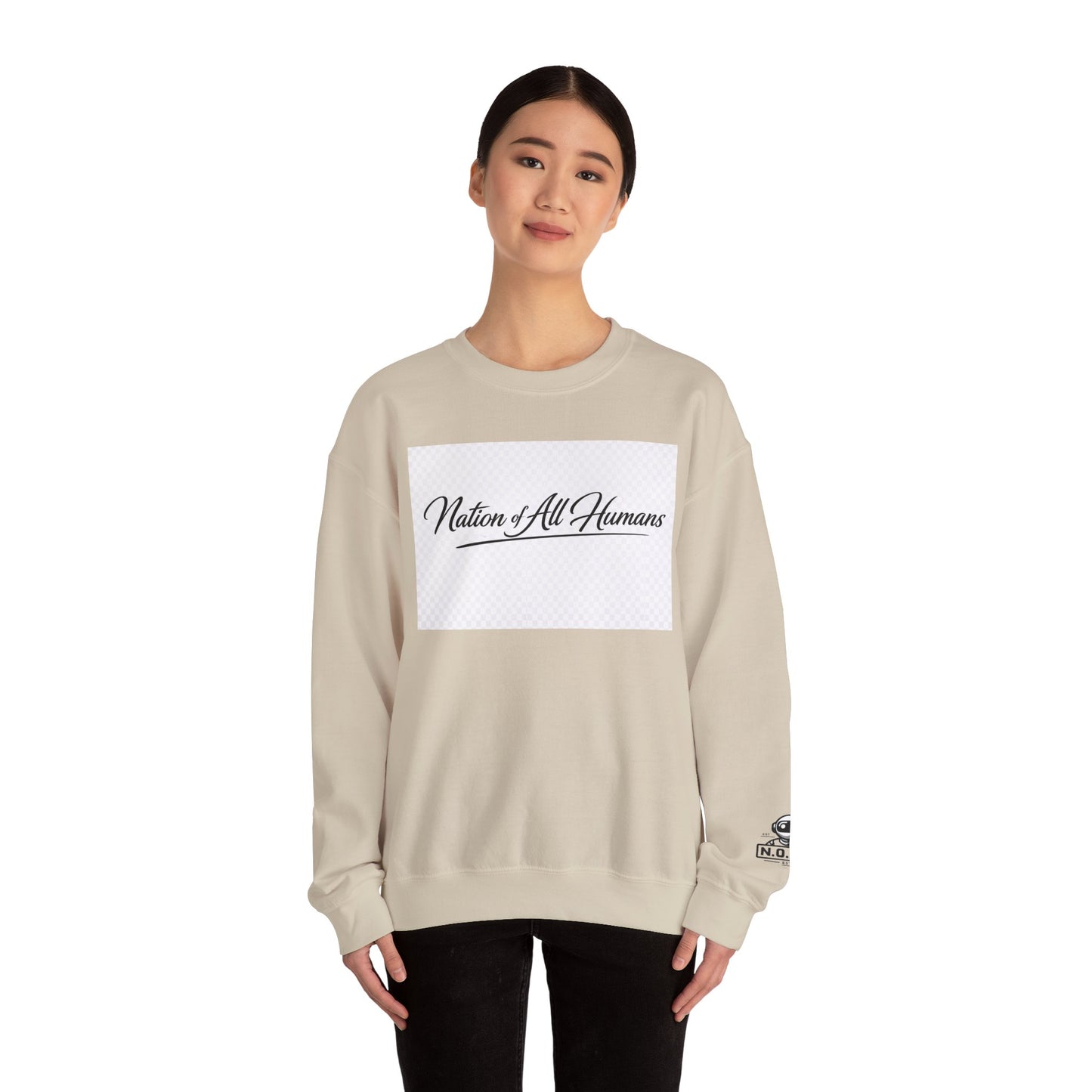 Nation of All Humans™ Crewneck Sweatshirt – N.O.A.H™ Unity Graphic Pullover