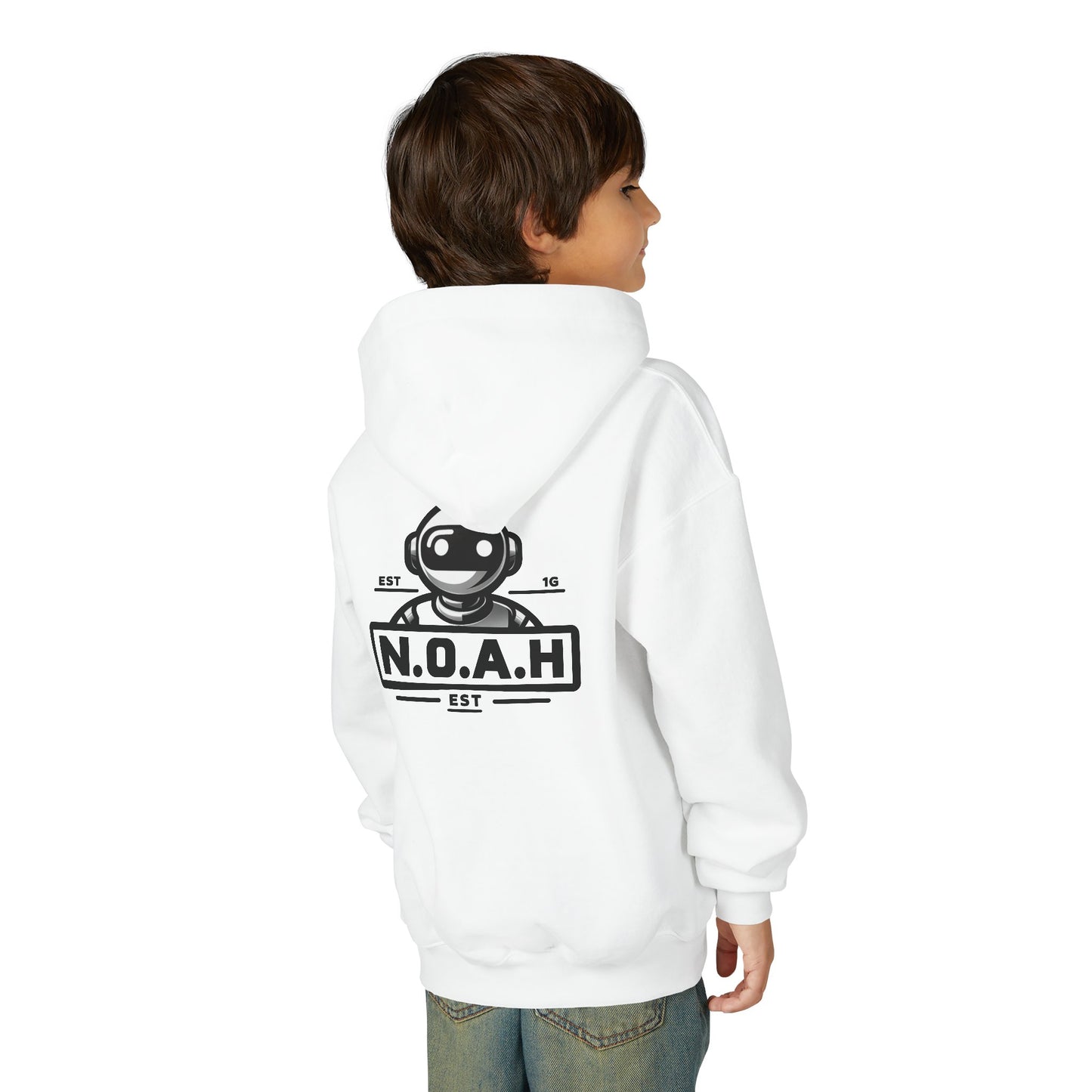 Youth Hoodie - Nation of All Humans™ (N.O.A.H™)" Graphic Astronaut Logo Hoodie