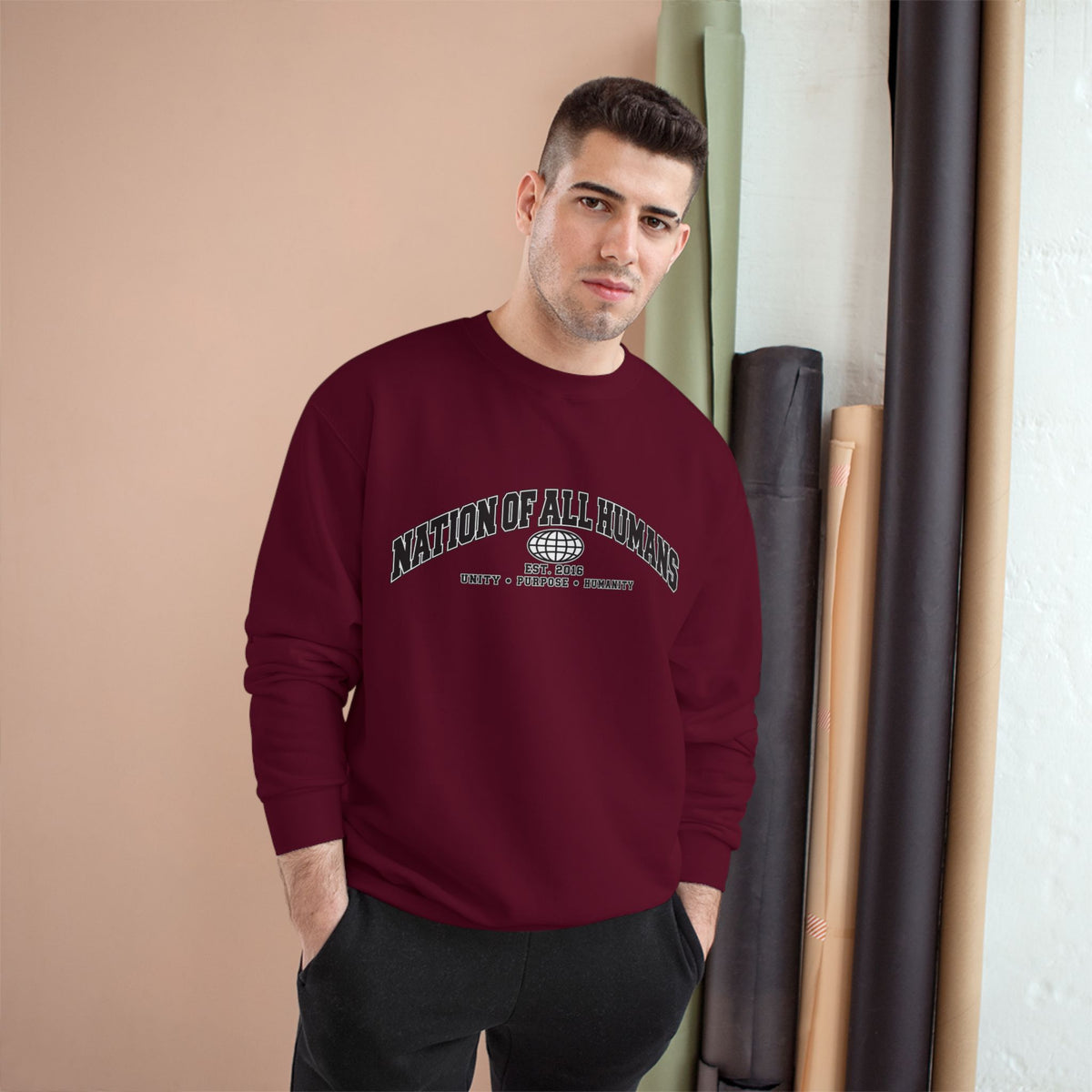 Nation of All Humans™ Champion Sweatshirt — Graphic Crewneck