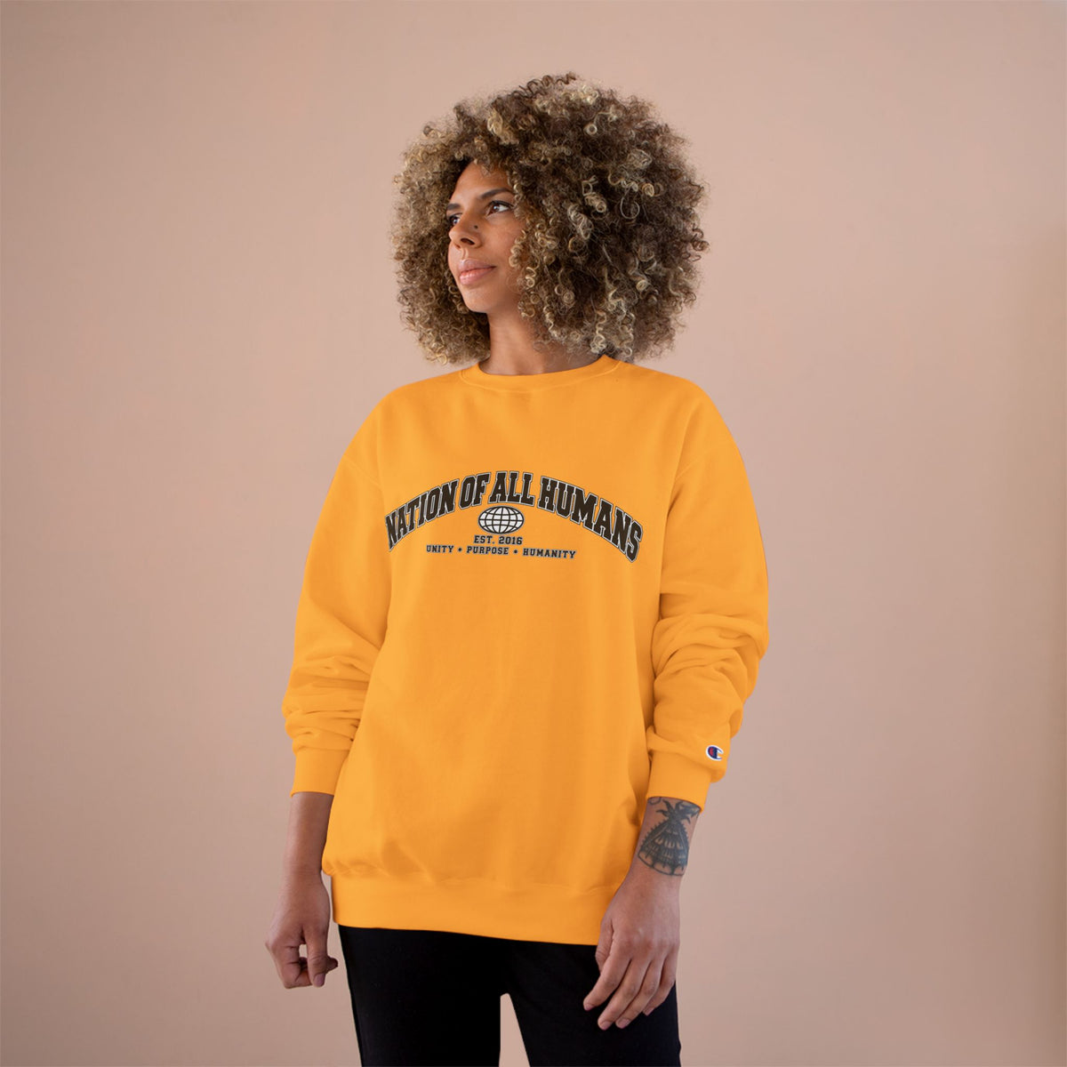 Nation of All Humans™ Champion Sweatshirt — Graphic Crewneck