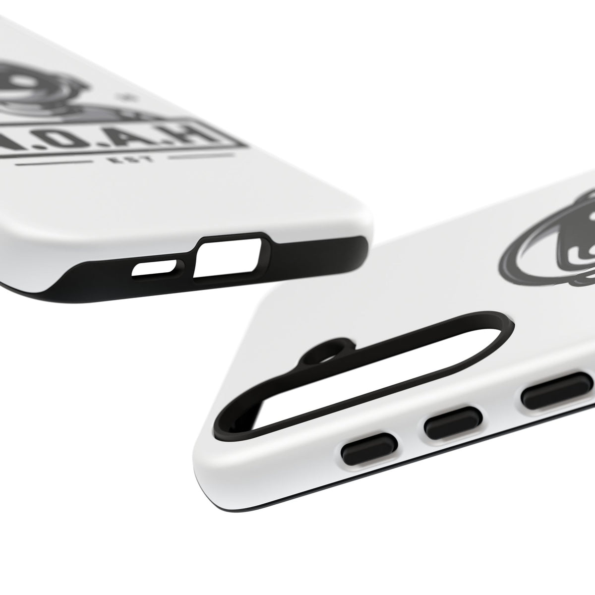 N.O.A.H™ Robot Phone Case — Retro Monochrome Tech Logo Protective Case