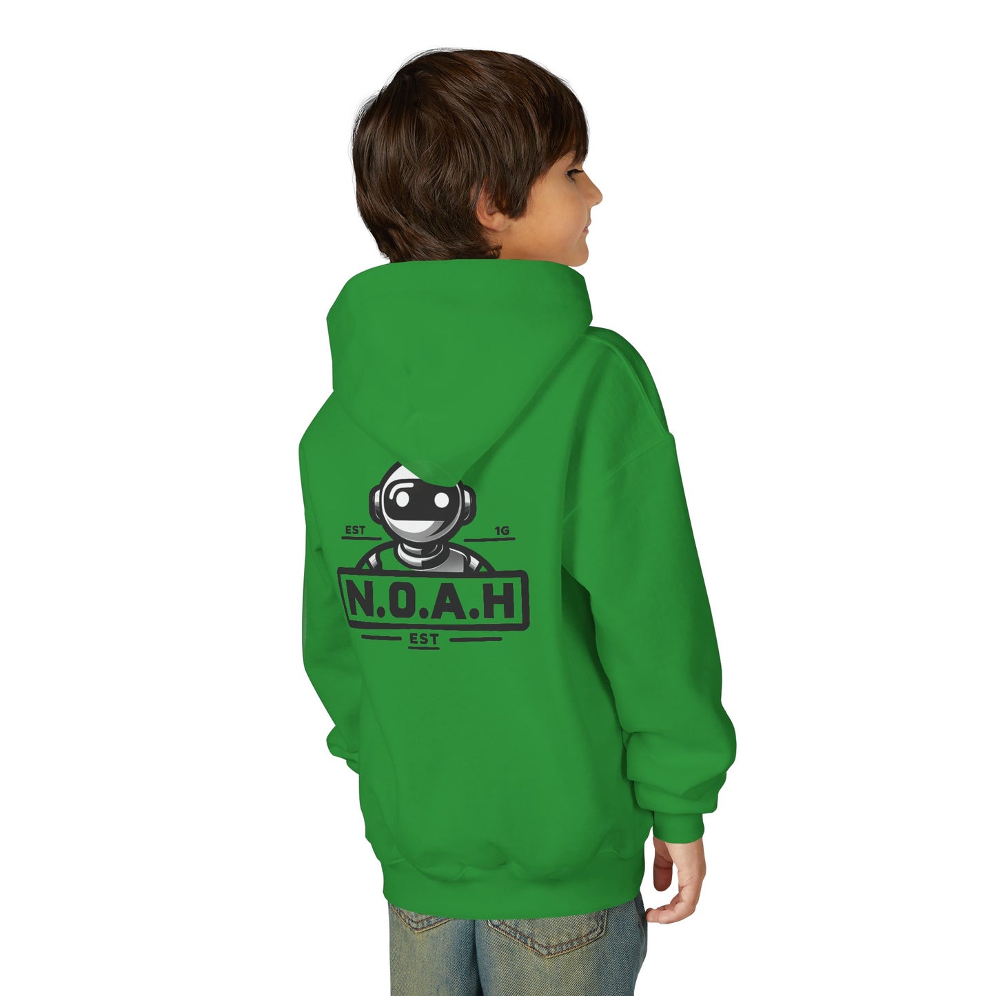 Youth Hoodie - Nation of All Humans™ (N.O.A.H™)" Graphic Astronaut Logo Hoodie