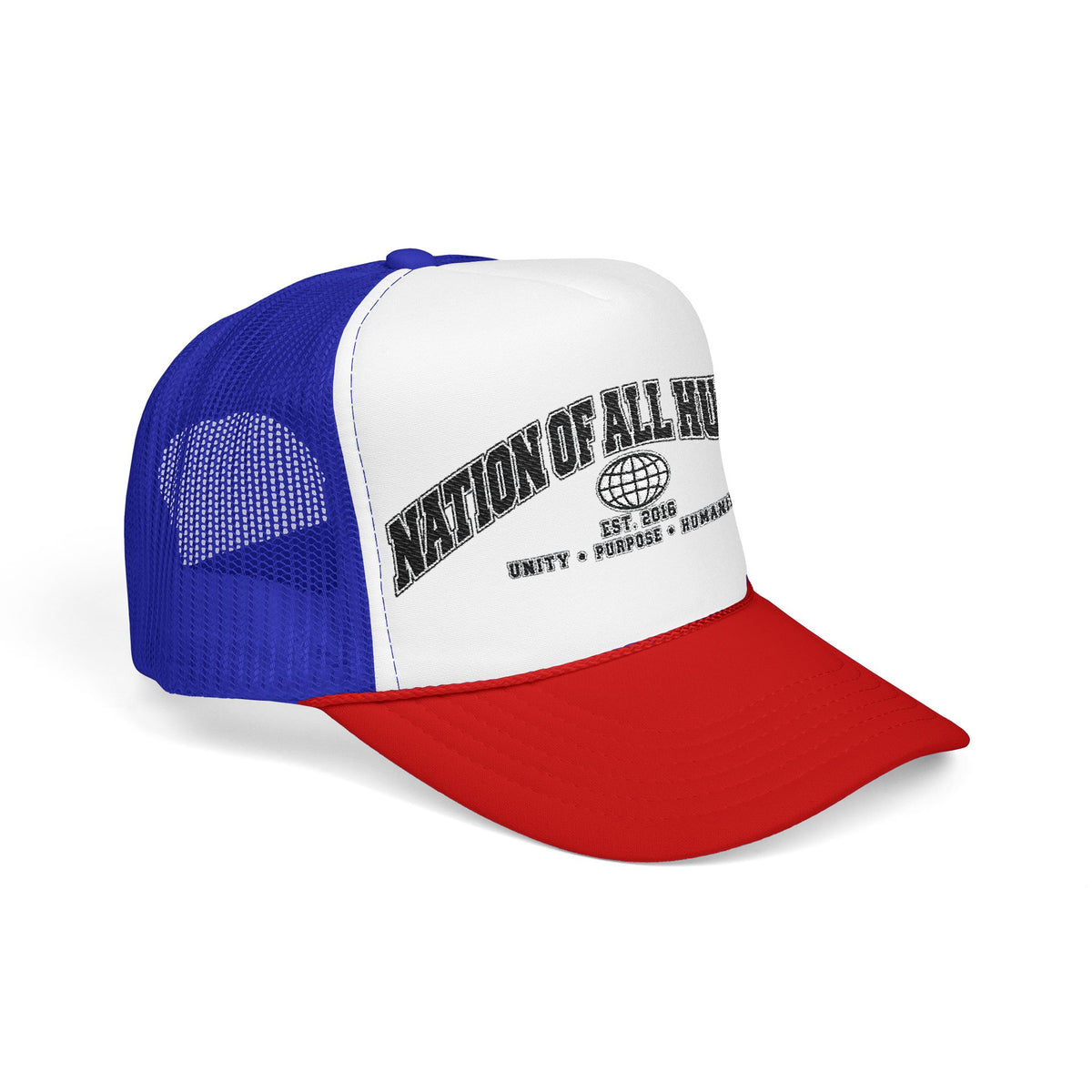 Nation of All Humans™ Foam Trucker Hat – Retro Globe Mesh Foam Cap