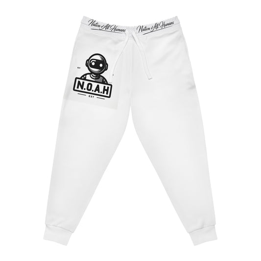 N.O.A.H™ Logo Athletic Joggers — White Graphic Sweatpants