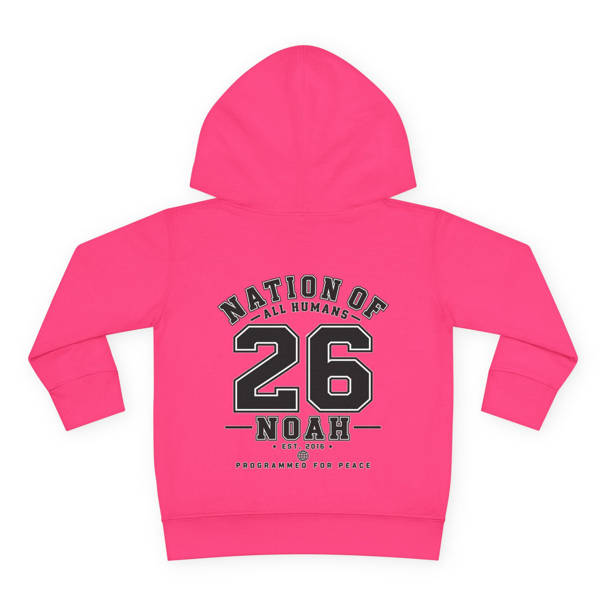 N.O.A.H™ Robot Kids Hoodie — Toddler Pullover with Logo front & Back 'Nation of All Humans' Graphic