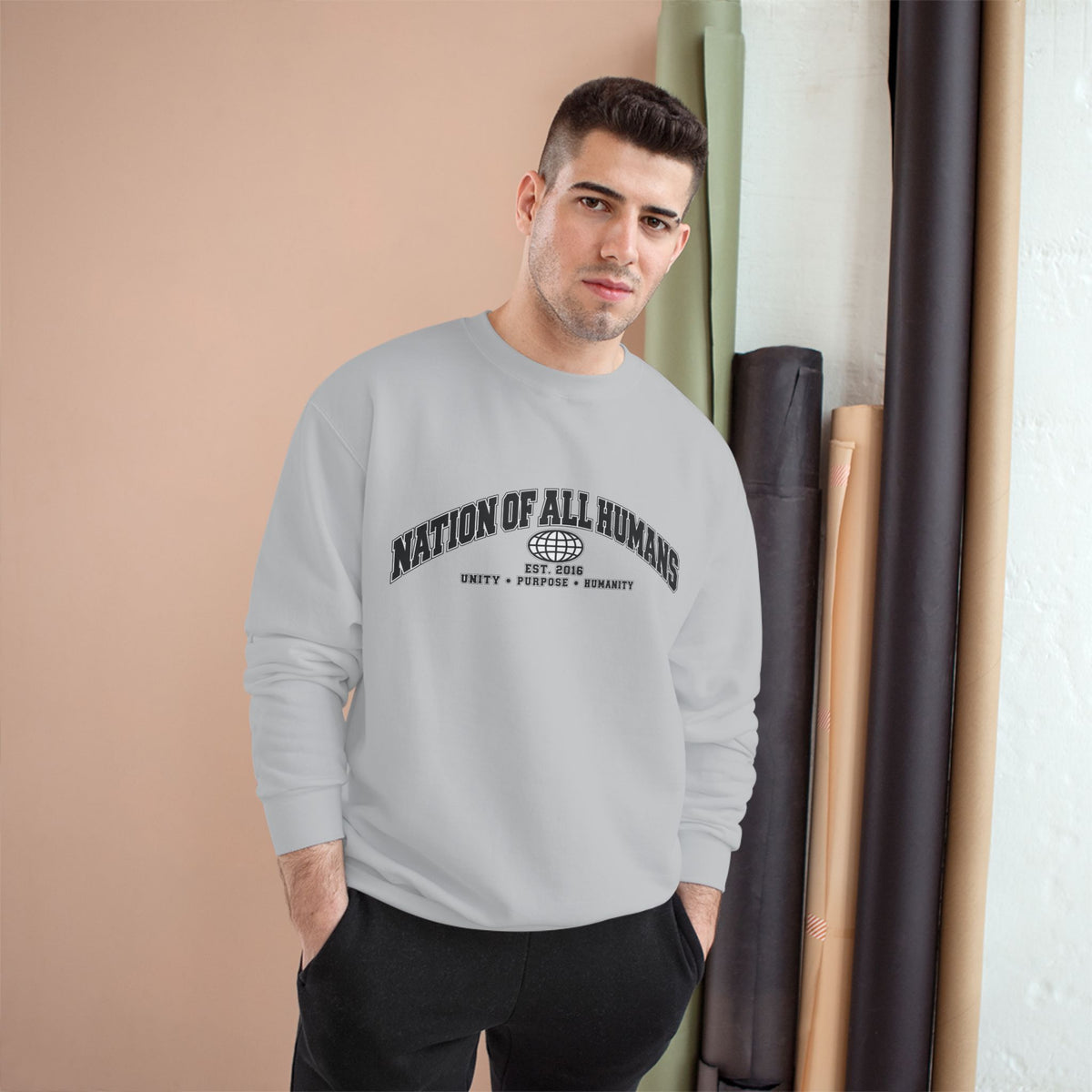 Nation of All Humans™ Champion Sweatshirt — Graphic Crewneck
