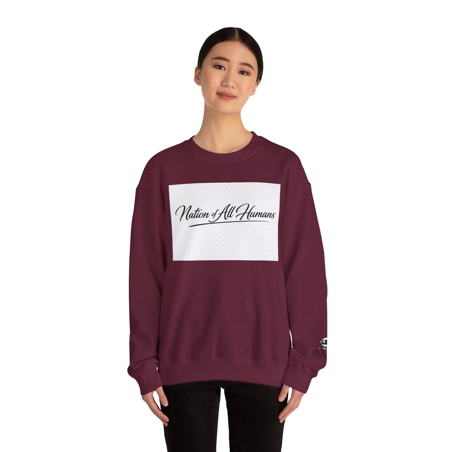 Nation of All Humans™ Crewneck Sweatshirt – N.O.A.H™ Unity Graphic Pullover
