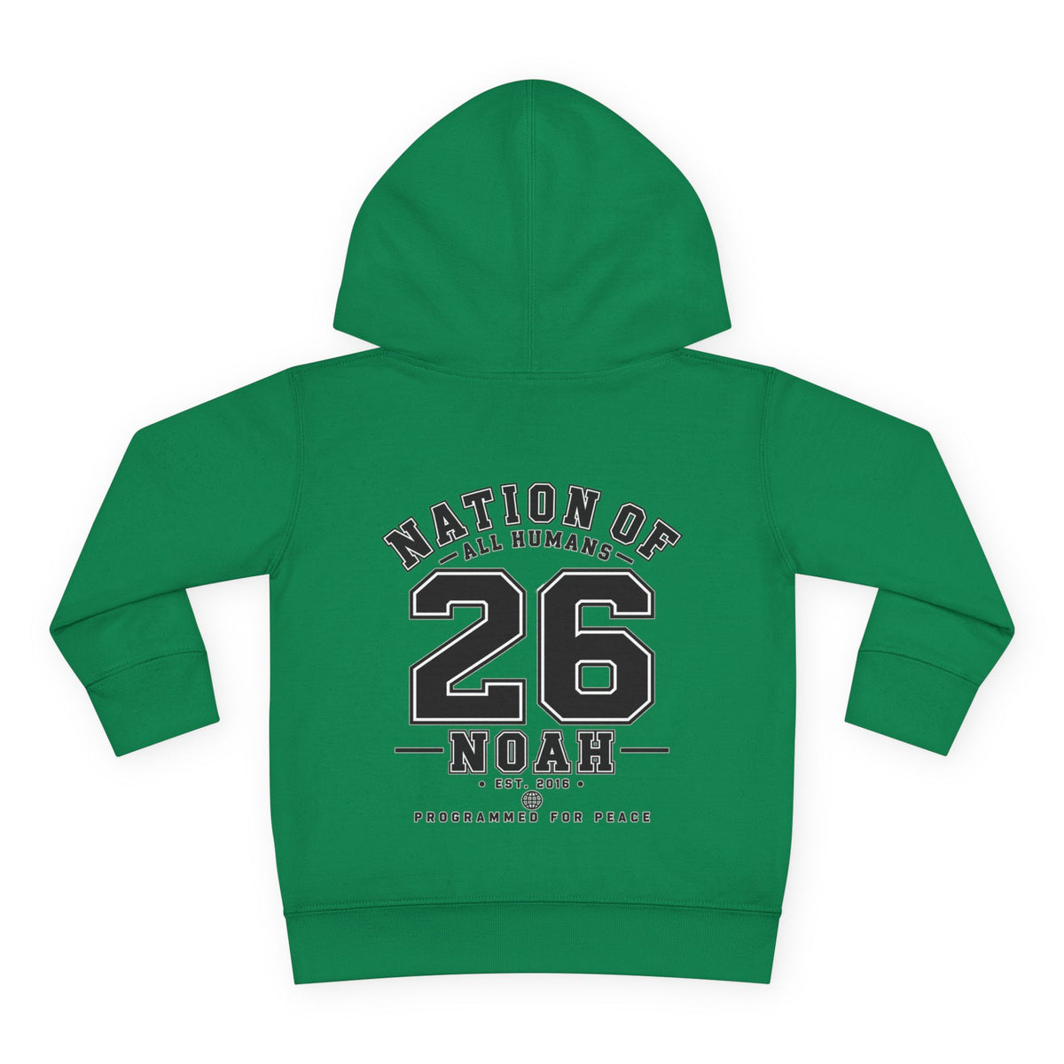 N.O.A.H™ Robot Kids Hoodie — Toddler Pullover with Logo front & Back 'Nation of All Humans' Graphic