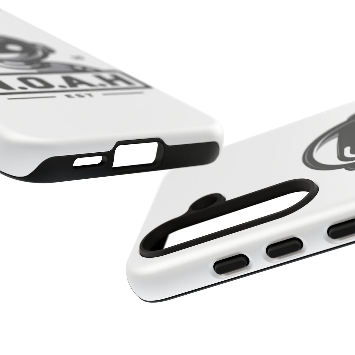 N.O.A.H™ Robot Phone Case — Retro Monochrome Tech Logo Protective Case