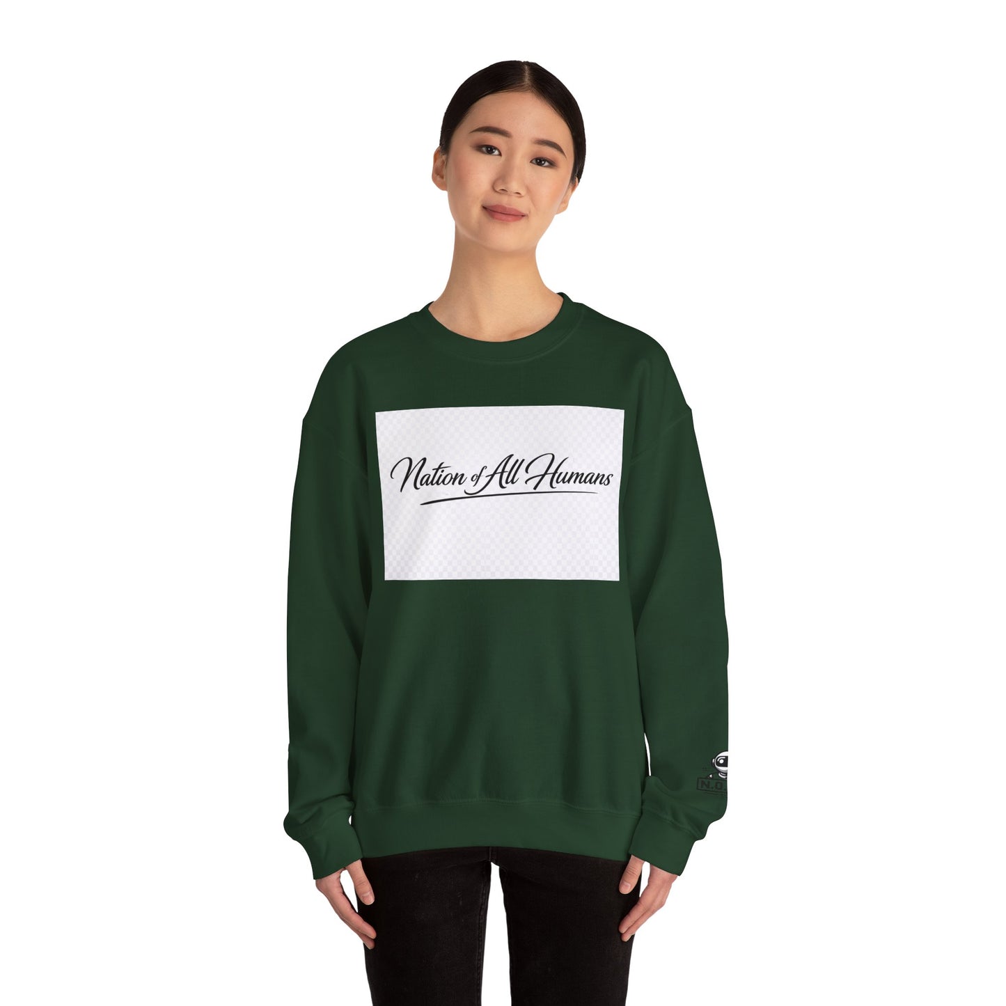 Nation of All Humans™ Crewneck Sweatshirt – N.O.A.H™ Unity Graphic Pullover