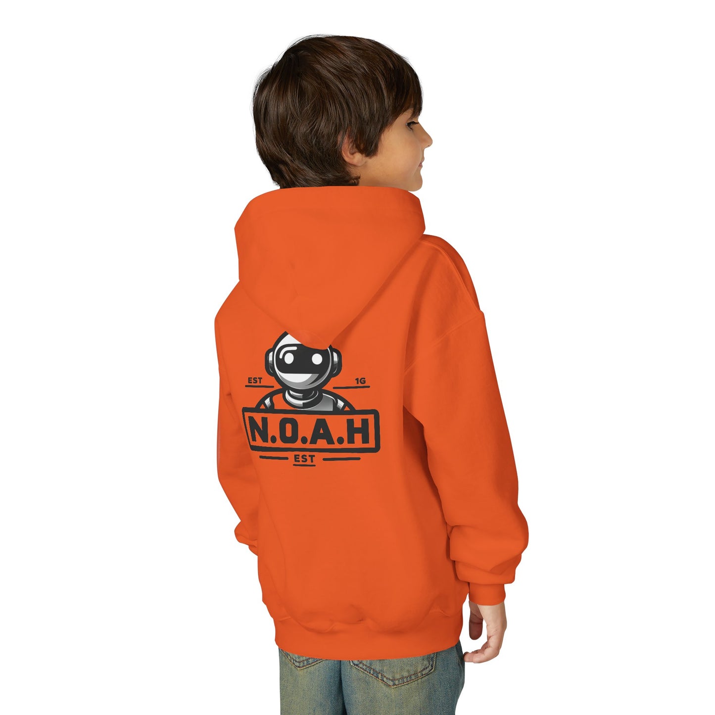 Youth Hoodie - Nation of All Humans™ (N.O.A.H™)" Graphic Astronaut Logo Hoodie
