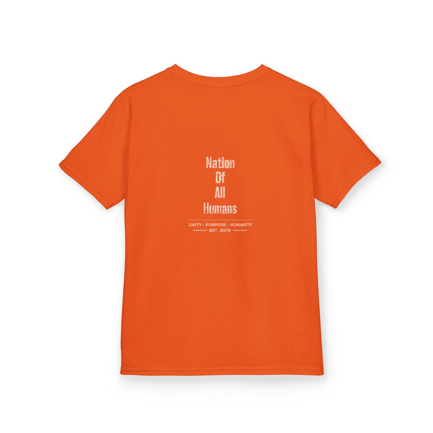 Kids N.O.A.H™ '' FIRST ''Robot Tee — "Nation Of All Humans" Back Print