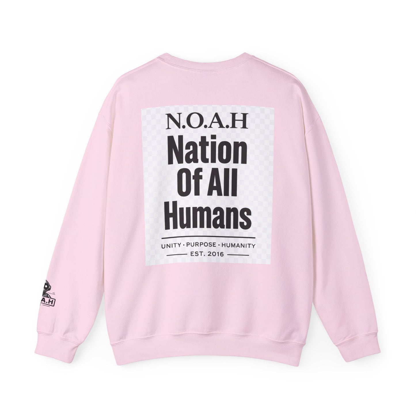 Nation of All Humans™ Crewneck Sweatshirt – N.O.A.H™ Unity Graphic Pullover