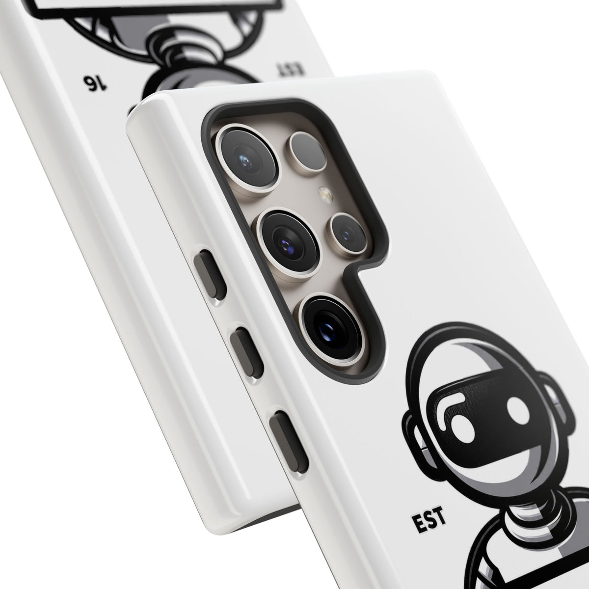N.O.A.H™ Robot Phone Case — Retro Monochrome Tech Logo Protective Case
