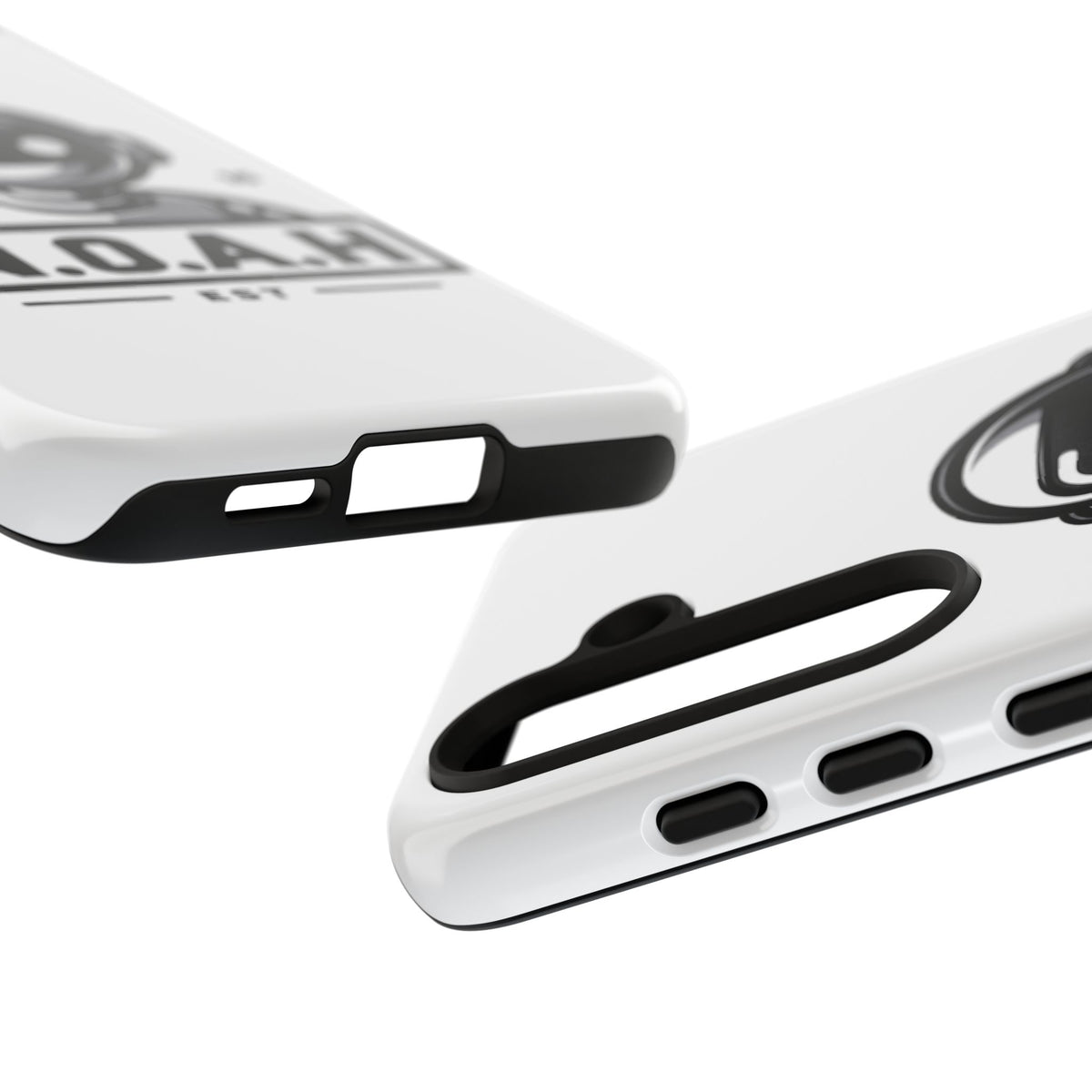 N.O.A.H™ Robot Phone Case — Retro Monochrome Tech Logo Protective Case